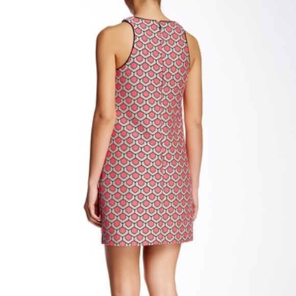 ‼️CLOSET SALE‼️ NWOT Trina Turk Coral Geometric Print Rosalynn Sleeveless Dress - Picture 2 of 7